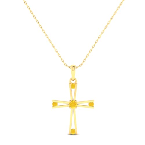 Pargold® 14K 585 Gold Anhänger Halskette für Frauen | Leicht und hypoallergen | Kreuz mit Herzfigur verziert mit kleinen Zirkonsteinen | Ideal für besondere Anlässe wie Hochzeit, Jubiläum, Geburtstag von Pargold