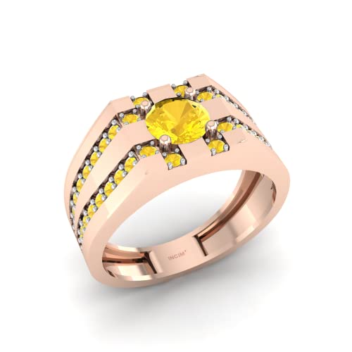 Pargold® 14K 585 Gold Ring für Frauen | Leicht und hypoallergen | Einzelner großer Kristall mit symmetrischem gestreiftem Design | Ideal für besondere Anlässe, Hochzeit, Jahrestag, Geburtstag von Pargold