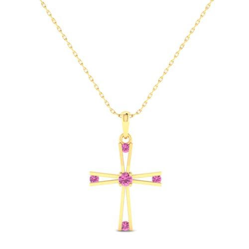 Pargold® 8K 333 Gold Anhänger Halskette für Frauen | Leicht und hypoallergen | Kreuz mit Herzfigur verziert mit kleinen Zirkonsteinen | Ideal für besondere Anlässe wie Hochzeit, Jubiläum, Geburtstag von Pargold