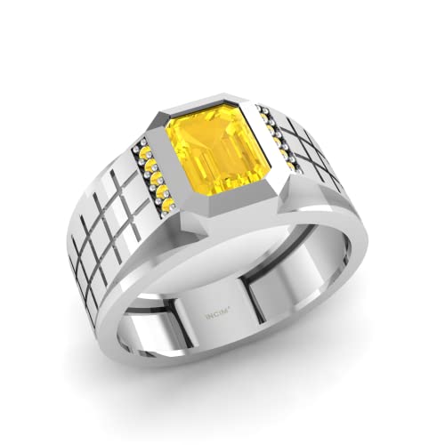 Pargold® 8K 333 Gold Ring für Männer | Leicht und hypoallergen | Einzelner großer Kristall mit monolithischem Design | Ideal für besondere Anlässe wie Hochzeit, Jahrestag und Geburtstag von Pargold