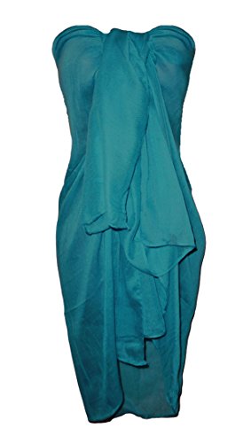 Chiffon Sarong Pareo Wickelrock Strandtuch Große Auswahl an Farben-SEAGREEN von PARIELLA