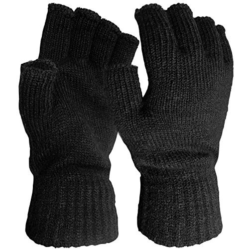 PARIELLA Herren Winter praktische Stretch warme thermische gestrickte fingerlose Half Finger Handschuhe von TOSKATOK