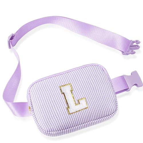 Parima Bauchtasche Damen Mädchen - Buchstaben Gürteltasche Bauchtasche Damen Klein Hüfttasche Damen Personalisierte Geschenke für Teenager Mädchen Geburtstagsgeschenk für Frauen Lila Gürteltasche L von Parima