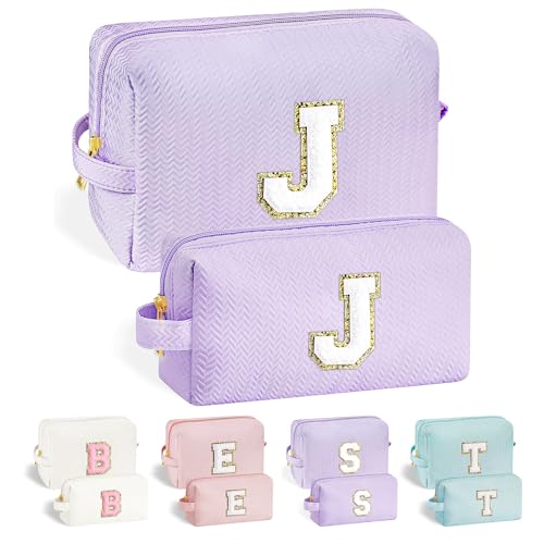Parima Geschenke für Frauen - Buchstaben Kosmetiktasche Lila, Valentinstagsgeschenk für Teenager Mädchen Freundin, Geburtstagsgeschenk für Frauen Mädchen Mit Buchstaben J von Parima