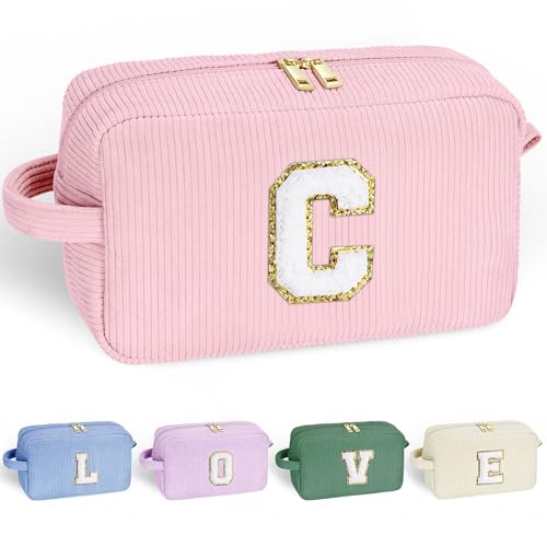 Parima Groß Kosmetiktasche für Damen Mädchen - Rosa Kosmetiktasche Cord Kosmetiktaschen Personalisierte Geburtstagsgeschenk für Tochter Teenager Mädchen Geschenk für Frauen Mädchen Kosmetiktasche C Parima Groß Kosmetiktasche für Damen Mädchen - Rosa Kosmetiktasche Cord Kosmetiktaschen Personalisierte Geburtstagsgeschenk für Tochter Teenager Mädchen Geschenk für Frauen Mädchen Kosmetiktasche C von Parima
