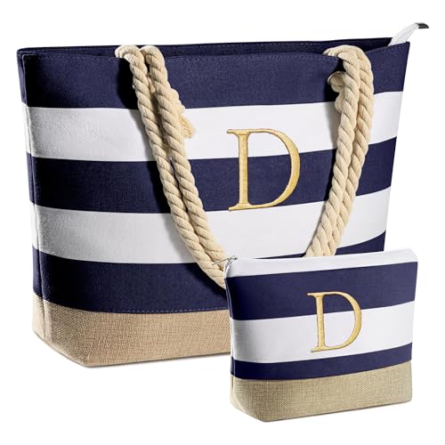 Parima Groß Strandtasche Damen - Strandtasche mit Reißverschluss Vielseitiger Badetasche XXL Familie Saunatasche Reisetasche Beach Tote Bag Geschenk für Frauen Freundin Badetasche mit Buchstaben D Parima Groß Strandtasche Damen - Strandtasche mit Reißverschluss Vielseitiger Badetasche XXL Familie Saunatasche Reisetasche Beach Tote Bag Geschenk für Frauen Freundin Badetasche mit Buchstaben D von Parima