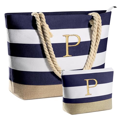 Parima Groß Strandtasche - Tote Bag Damen Handtasche Umhängetasche Badetasche XXL Reisetasche Shopper Tasche Sporttasche Henkeltaschen Saunatasche Geschenke für Frauen Strandtasche mit Reißverschluss von Parima