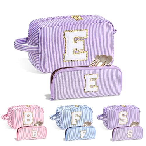 Parima Geschenke für Mädchen - Einschulung Mädchen Kosmetiktasche Damen Reise Make up Tasche Geburtstagsgeschenk für Frauen Einschulung Geschenk Schwester Geschenk Buchstaben Kosmetiktasche E von Parima