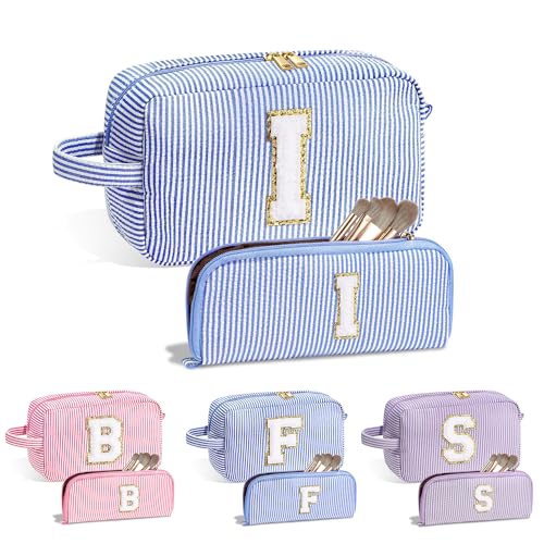 Parima Buchstaben Kosmetiktasche - Geschenke für Frauen Kosmetiktasche Mädchen Kulturbeutel Damen Groß Make up Tasche Geburtstagsgeschenk für Frauen Frau Teenager Mädchen Schwester Kosmetiktaschen I von Parima