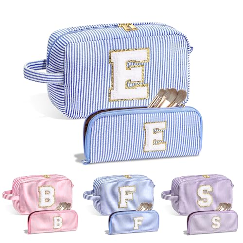 Parima Kosmetiktasche Damen Mädchen - 2 Stück Buchstaben Kosmetiktaschen Reise Kosmetiktasche Make up Tasche Mädchen Geburtstagsgeschenk Personalisierte Geschenke für Frauen Freundin Mama von Parima