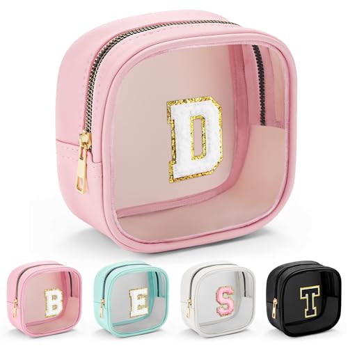 Parima Kosmetiktasche für Mädchen - Rosa Buchstaben Kosmetiktasche PVC Kosmetiktasche Personalisierte Kulturtasche für Teenager Mädchen Beste Freundin Geburtstagsgeschenk für Mädchen 8 9 Jahre von Parima