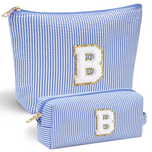 Parima Mädchen Geschenke 12 Jahre - Blau Kosmetiktasche Mädchen Make up Tasche Damen Reise Tragbare Schminktasche Mutter Frauen Geschenke für Mädchen Freundin Kosmetiktasche B von Parima