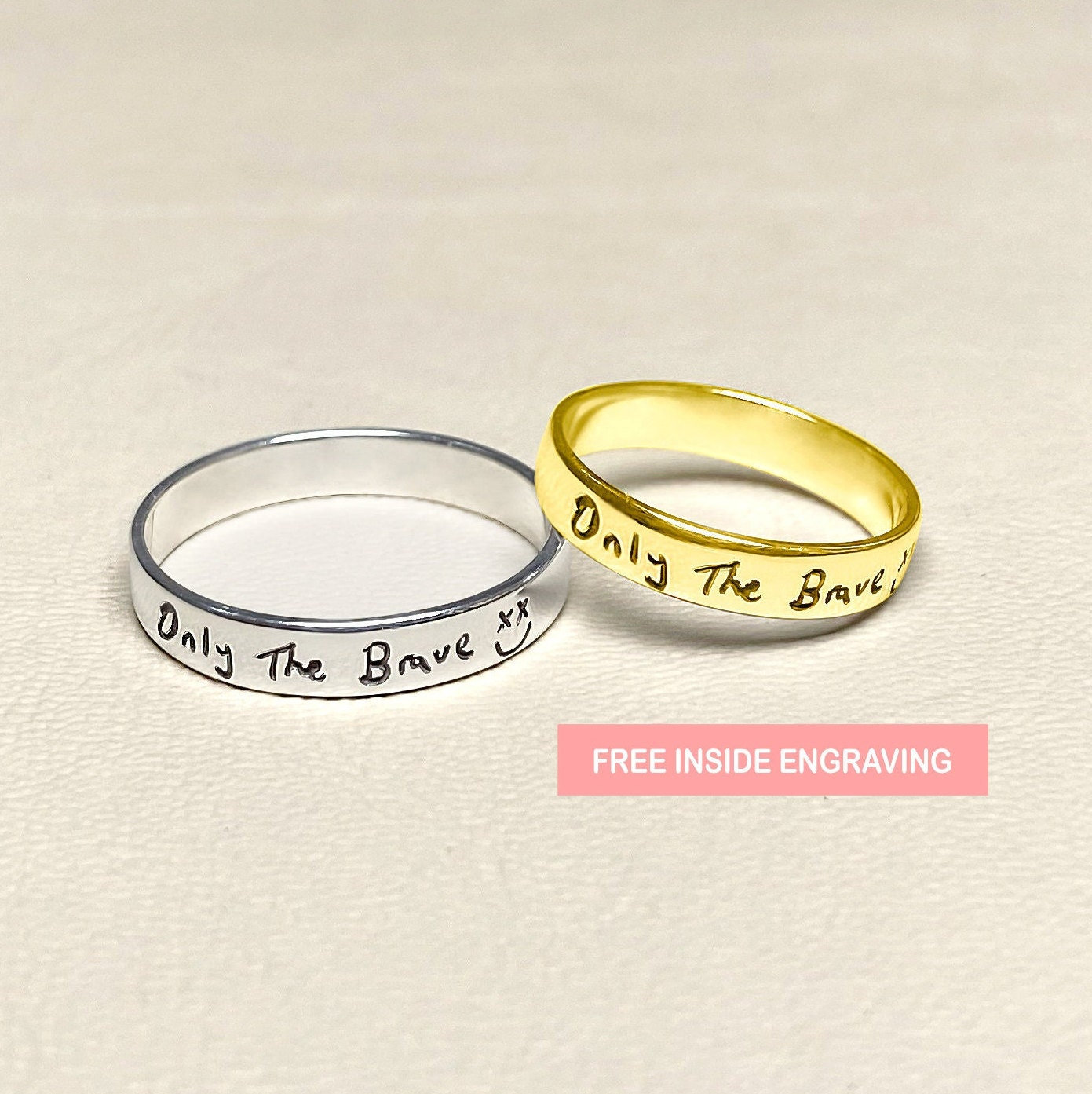 Louis Tomlinson Ring - Only The Brave Mit Xx Smiley-Gravur One Direction For The Smiley-Ring 925Er Sterlingsilber Louis Tomlinson Ring - Only The Brave Mit Xx Smiley-Gravur One Direction For The Smiley-Ring 925Er Sterlingsilber von ParinPersonalized