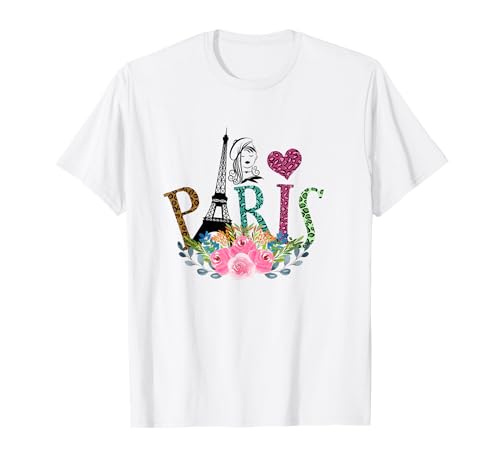 Paris Eiffelturm Baskenmütze Mädchen Leopardenmuster T-Shirt von Paris Eiffel Tower Beret Girl