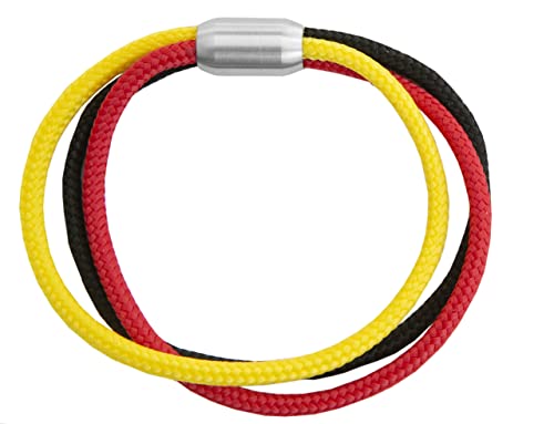 Armband Nationen Flagge Segeltau Unisex Friedensarmband Fanartikel Magnetverschluss 8mm Durchmesser Deutschland Ukraine Italien Spanien England Fußball WM (21.00, Deutschland) von Paris Montana