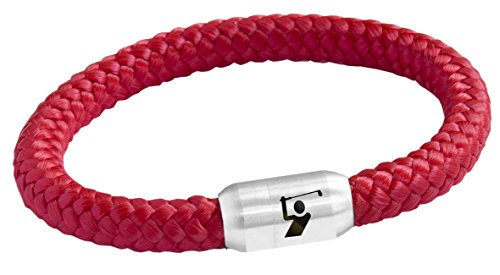 Paris Montana Das Original Golf Golfer Club Damen Herren Segeltau Armband Geflochten Mit Gravur Handmade Hochwertiger Magnetverschluss (Rot, 22.00) von Paris Montana