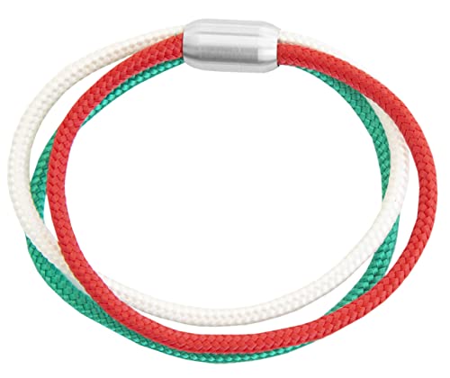 Armband Nationen Flagge Segeltau Unisex Friedensarmband Fanartikel Magnetverschluss 8mm Durchmesser Deutschland Ukraine Italien Spanien England Fußball WM (21.00, Italien) von Paris Montana