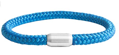 Paracord Armband | Magnetverschluss | geflochten aus Seemannsgarn | Segeltau | Maritim & Wasserfest | 8 mm Ø | Handgemacht | Damen und Herren | (Royal-Blau, 20.00) von Paris Montana