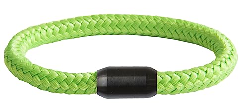 Paracord Armband | Schwarzer Edelstahl Magnetverschluss | geflochten aus Seemannsgarn | Segeltau | Maritim & Wasserfest | 8 mm Ø | Handgemacht | Damen und Herren | (Grün, 22.00) von Paris Montana