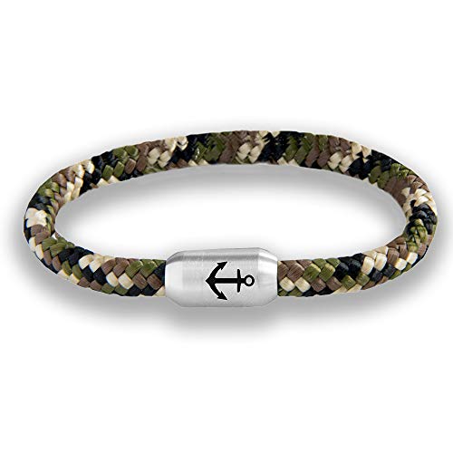 ⚓ Paris Montana ⚓ Das Original Anker Unisex Segeltau Armband Camouflage Geflochten Mit Gravur Handmade Hochwertiger Magnetverschluss 8mm (20) von ⚓ Paris Montana ⚓