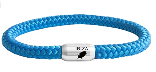 Paris Montana Das Original Ibiza Insel Gravur Segeltau Armband Geflochten Handmade Hochwertiger Magnetverschluss 8mm Durchmesser (Royal-Blau, 19.00) von Paris Montana