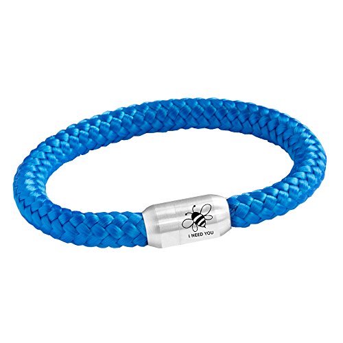 Paris Montana Original Segeltau Armband Rettet Die Bienen Umweltschutz Natur Statement Schmuck Geflochten Magnetverschluss Accessoire Für Damen Und Herren (Hellblau, 19) von Paris Montana