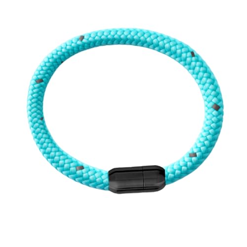 Segeltau Armband (Black Edition) – 8 mm stark – Nautisches Accessoire mit mattschwarzem Magnetverschluss – 5 kräftige Farben – Unisex für Damen &– Handgefertigt (Blue Horizon, 22 cm) von Paris Montana