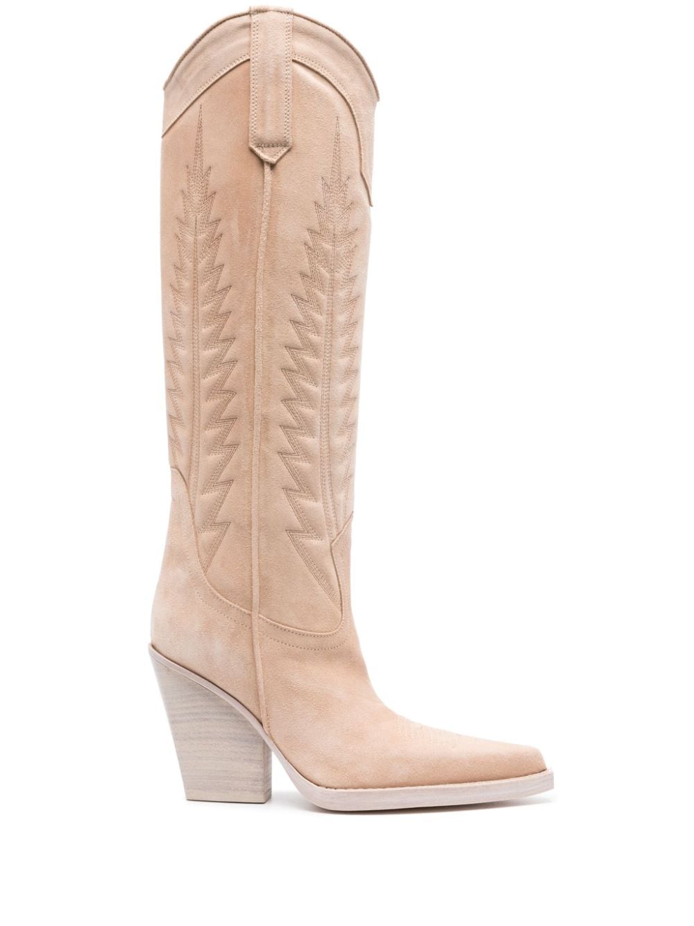 Paris Texas Rosario Cowboystiefel aus Wildleder 100mm - Nude von Paris Texas