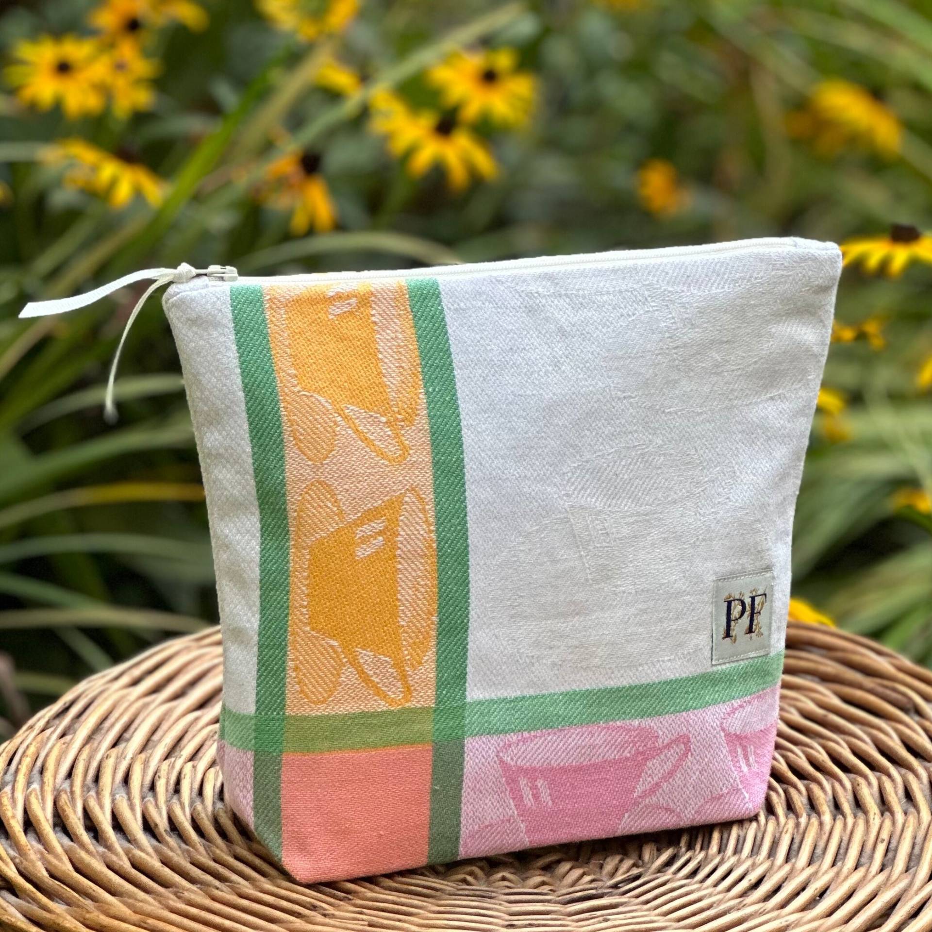 Vintage Leinen Aufbewahrungstasche Teetasse Design, Wiederverwendbare Projekttasche Vintage Leinen Aufbewahrungstasche Teetasse Design, Wiederverwendbare Projekttasche von ParishFarmgirl