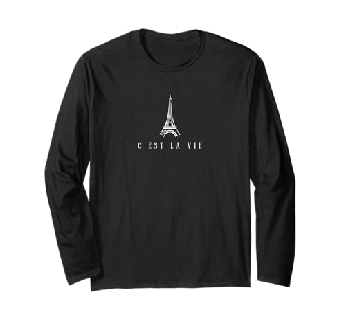 Eiffelturm Paris C'est la Vie Souvenir für Herren Langarmshirt von Parisian Charm