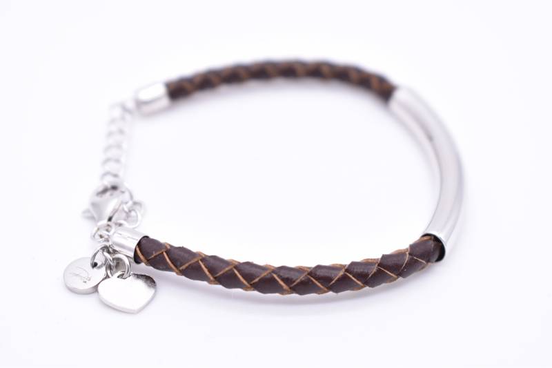 Parisi Armband Verstellbar - Geflochtenes Leder in Braun Verschluss Silber 925Er Frauen Männer Inkl. Weiße Schmuckschachtel von Parisistore