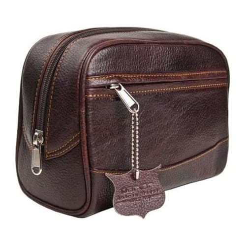 Parker Safety Razor Handgefertigte Buffalo Leder Reisekulturbeutel Dopp Kit für Männer Braun von Parker Safety Razor