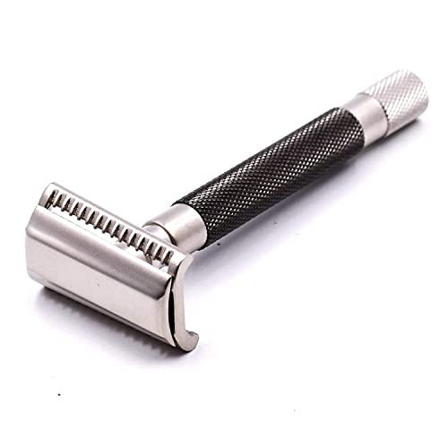 Parker's Semi Slant Rasierhobel und 5 Parker Premium Double Edge Rasierklingen – Graphit von Parker Safety Razor