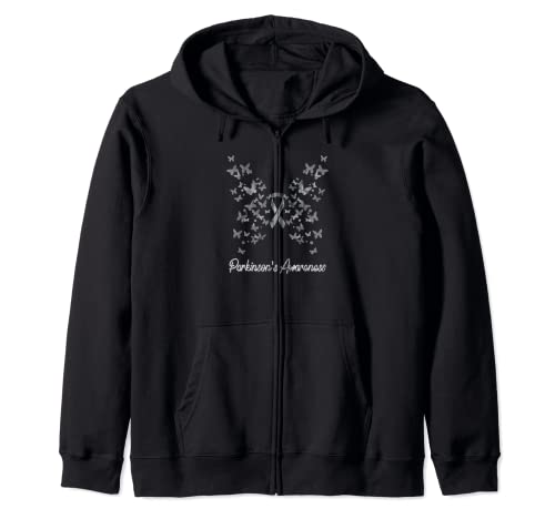 National Parkinson's Awareness Monat Damen Schmetterling Kapuzenjacke National Parkinson's Awareness Monat Damen Schmetterling Kapuzenjacke von Parkinson's Awareness - Gray Ribbon Apparel