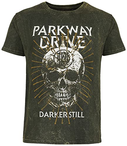 Parkway Drive Smoke Skull Männer T-Shirt Dunkelbraun L 100% Baumwolle Band-Merch, Bands von Parkway Drive