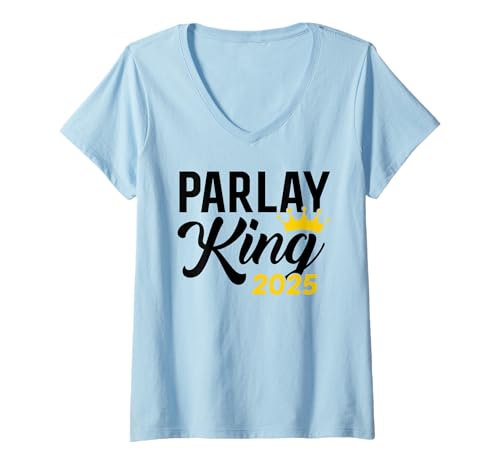 Damen Parlay King Sports Wetten 2025 Glücksspiel Fußball Moneyline T-Shirt mit V-Ausschnitt Damen Parlay King Sports Wetten 2025 Glücksspiel Fußball Moneyline T-Shirt mit V-Ausschnitt von Parlay Picks Apparel