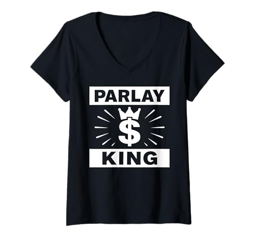 Damen Parlay King Sports Wetten Glücksspiel Quoten DFS Moneyline Over T-Shirt mit V-Ausschnitt Damen Parlay King Sports Wetten Glücksspiel Quoten DFS Moneyline Over T-Shirt mit V-Ausschnitt von Parlay Picks Apparel