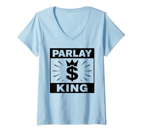 Damen Parlay King Sports Wetten Glücksspiel Quoten DFS Moneyline Over T-Shirt mit V-Ausschnitt Damen Parlay King Sports Wetten Glücksspiel Quoten DFS Moneyline Over T-Shirt mit V-Ausschnitt von Parlay Picks Apparel