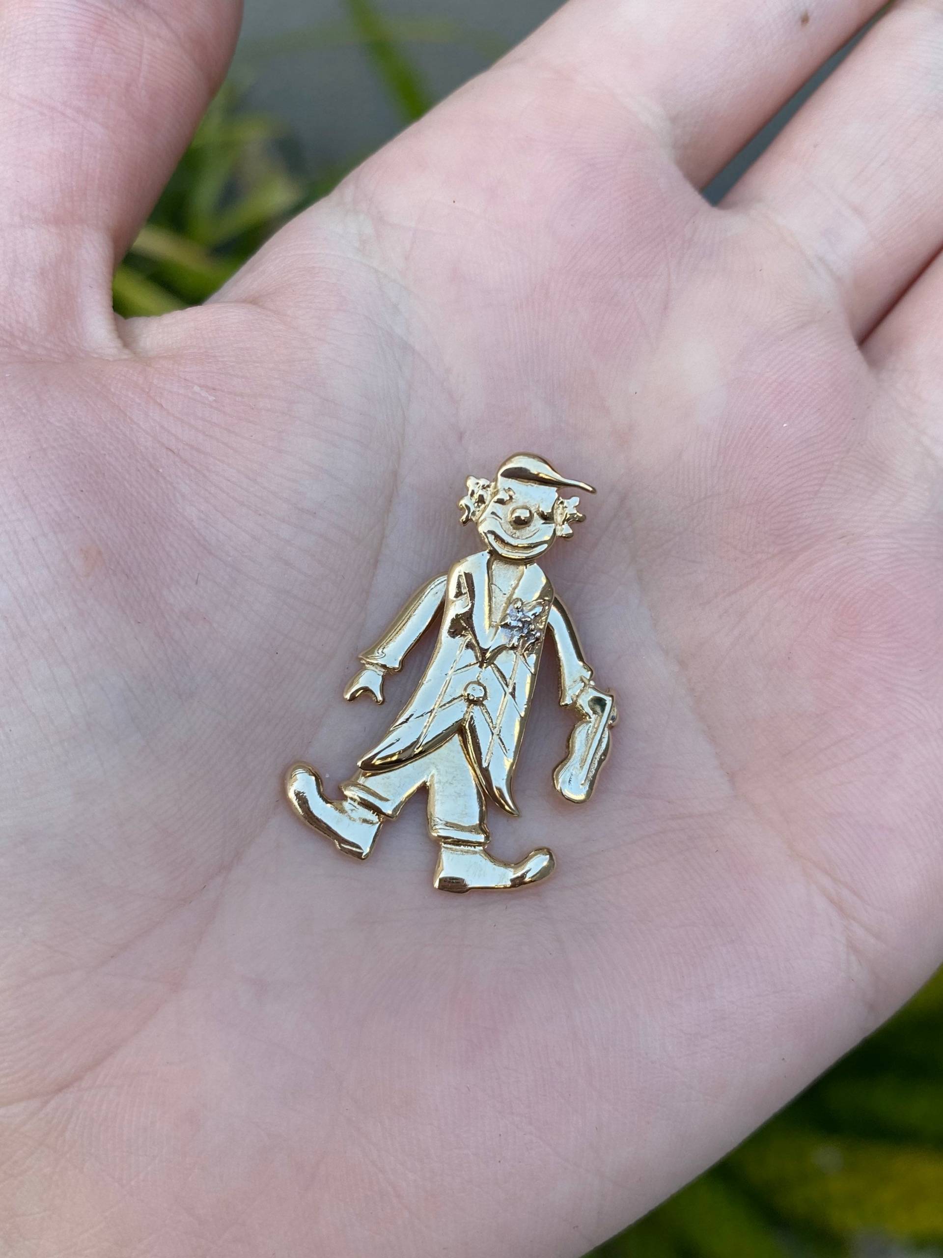 Vintage 14K Gelbgold Gelenk Clown Narr Anhänger - Für Halskette Echtes Gold Qualität Fine Estate Schmuck von ParlayJewelry