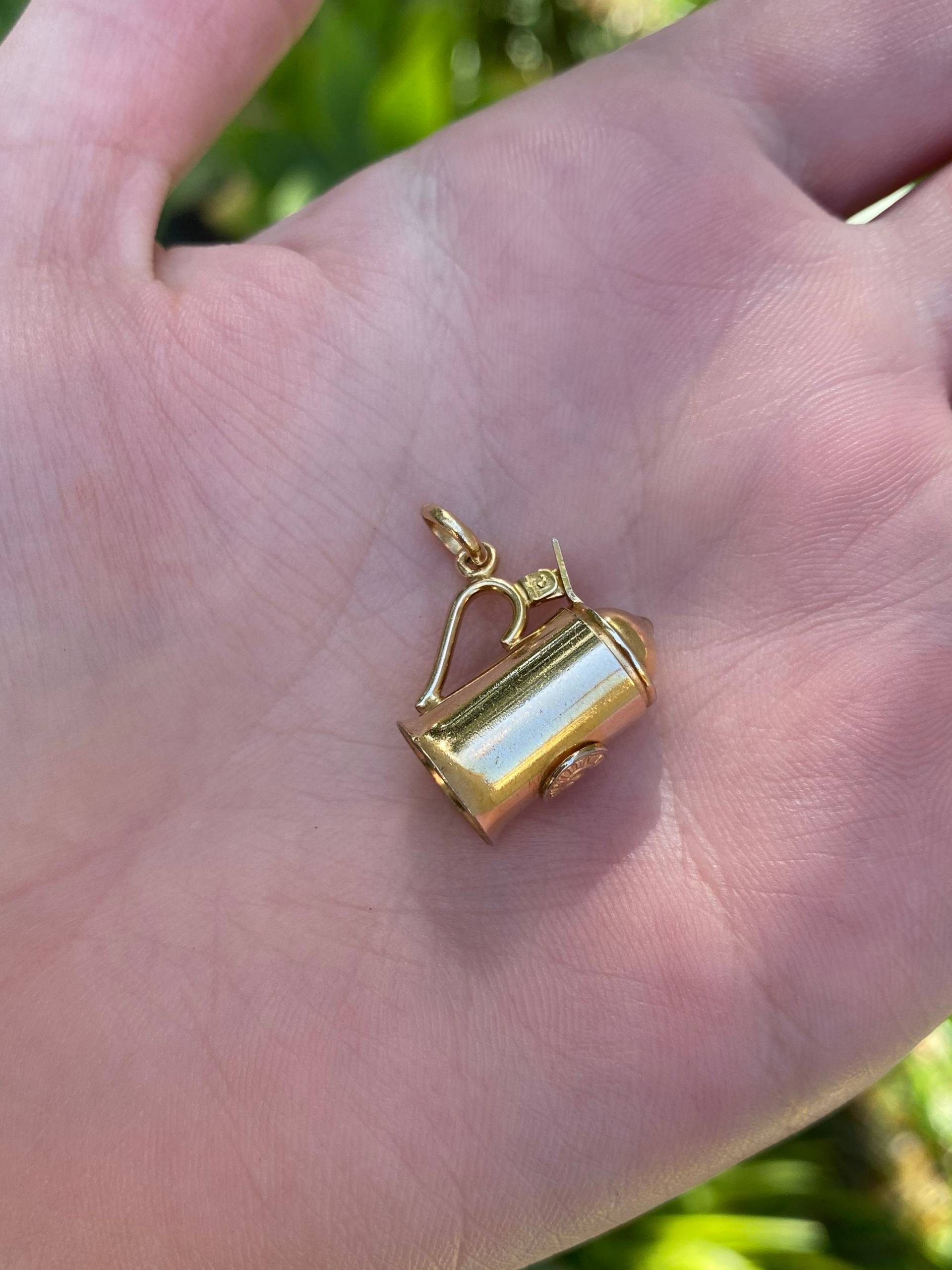 Vintage Massiver 10K Gelbgold Bierkrug Charm - Anhänger Für Halskette Echtes Gold Qualität Feiner Schmuck von ParlayJewelry