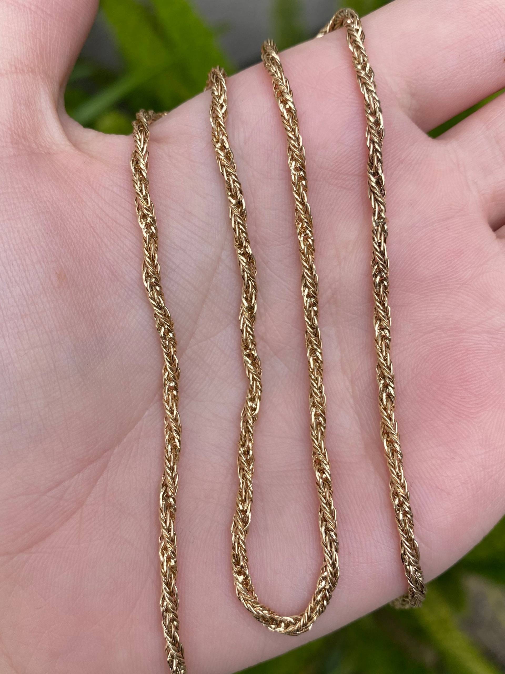 Vintage Seil Kette Halskette - Massiv 14K Gelbgold 9 Gramm 17.25 Zoll 2.5mm Feiner Nachlass Schmuck Echt Echtes Gold von ParlayJewelry