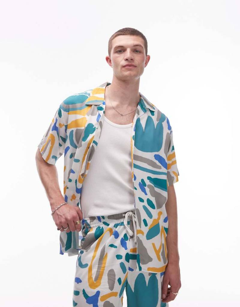 Parlez - Antigua - Hemd mit buntem Pinselstrich-Print, Kombiteil von Parlez