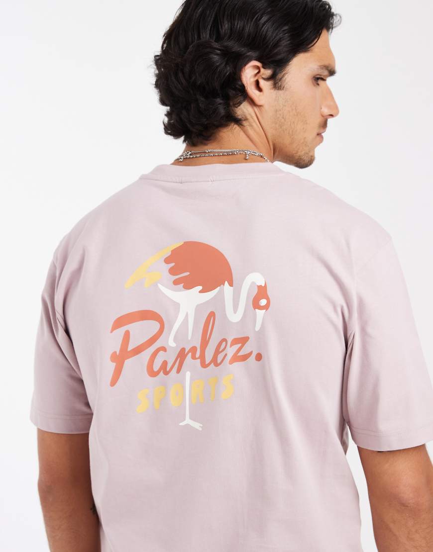 Parlez - Marion - T-Shirt in Rosa mit Rückenprint von Parlez