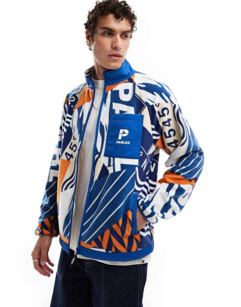 Parlez - Morgan - Fleece-Oberteil mit Logo und mehrfarbigem Print-Bunt von Parlez
