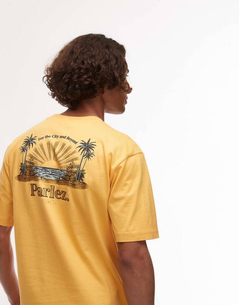 Parlez - Occasus - T-Shirt in Gelb mit Motivprint hinten von Parlez
