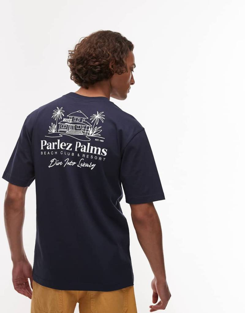 Parlez - Re-Treat - T-Shirt in Marineblau mit Motivdruck hinten von Parlez
