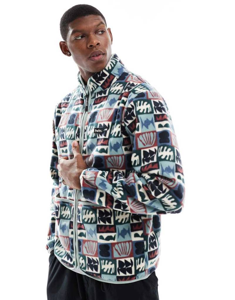 Parlez - Vassar - Fleecejacke mit buntem Print und Reißverschluss von Parlez