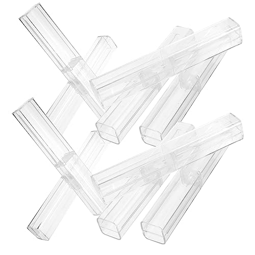 Parliky 10 Stück Teiliges Transparentes Stifteetui Robuste Kunststoff Schreibwarenbox Vielseitige Aufbewahrung für Schüler Lehrer Geschenkbox und Organizer für Stifte Schmuck und von Parliky