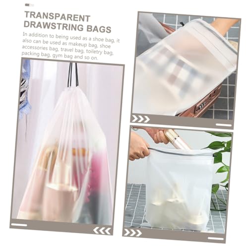 Parliky 10 Stück Teiliges Transparentes Zuziehbeutel Wiederverwendbare Pe schuhbeutel Leicht Faltbar Vielseitig für Reise Aufbewahrung von Schuhen Kleidung Kosmetik Platzsparend und von Parliky