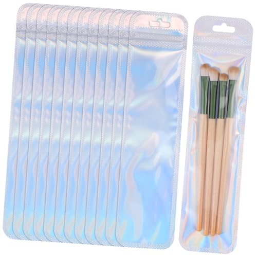 Parliky 100 Stück Holographische Selbstklebende Verpackungsbeutel Wiederverschließbar Transparent Wiederverwendbar für Kosmetik Schmuck Stifte und Kleinunternehmer von Parliky